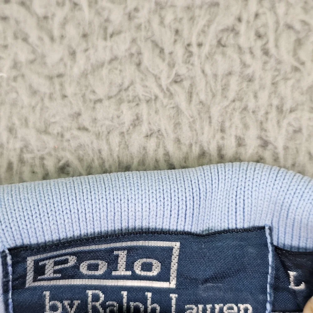 Polo‎ Ralph Lauren Polo Shirt Mens Large Blue Cotton Knit Short Sleeve Casual